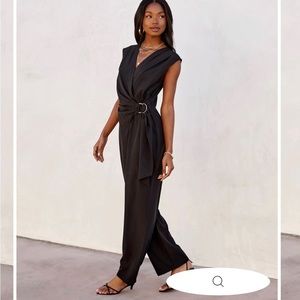 BONELLA SIDE BUCKLE JUMPSUIT - BLACK -